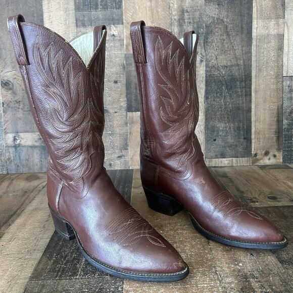 Dan Post Vintage Classic Brown Western Cowboy Boots Mens 12 - Picture 3 of 12